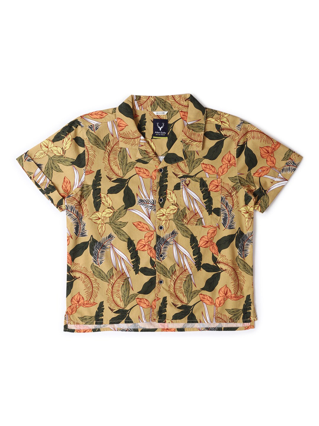 

Allen Solly Junior Boys Floral Printed Cuban Collar Casual Shirt, Beige