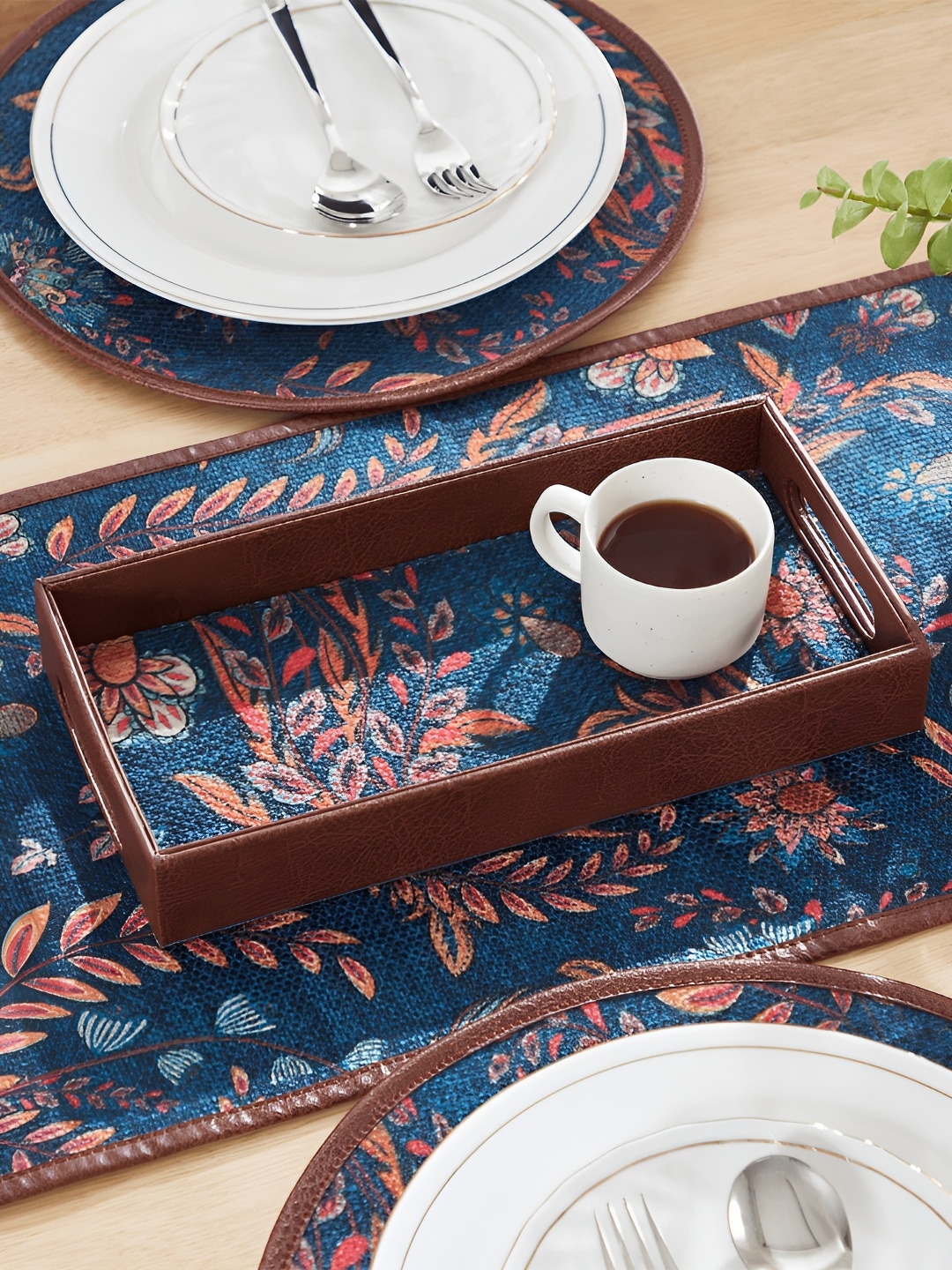 

Mona B Amelia Printed Rectangular Serving Tray, Blue