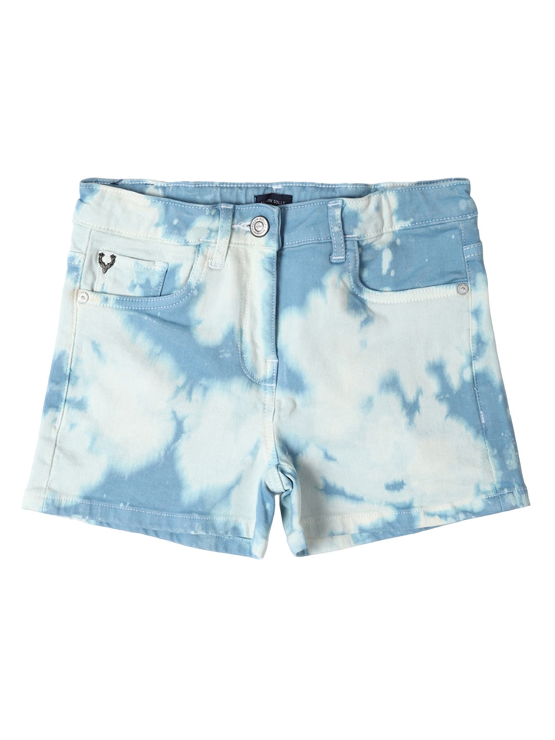 

Allen Solly Junior Girls Tie & Dye Dyed Denim Shorts, Blue