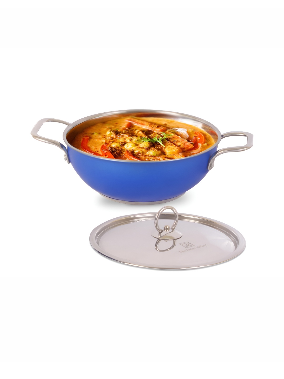 

The Indus Valley Silver-Toned Stainless Steel Induction Base Kadhai or Wok