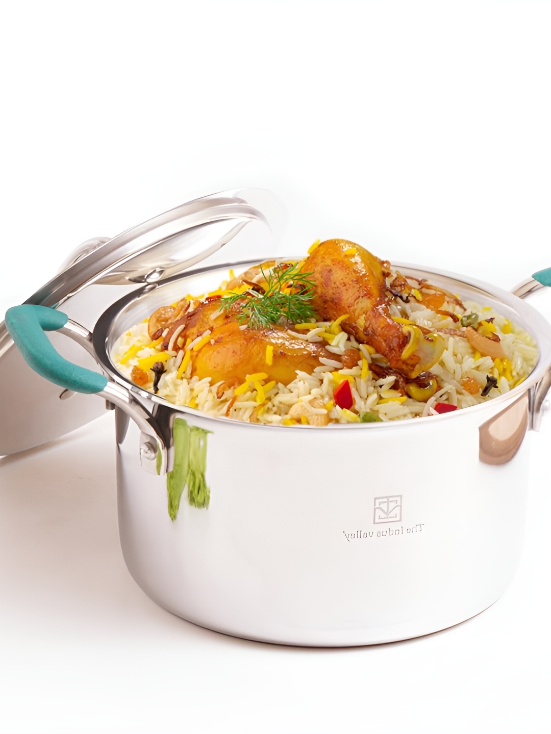 

The Indus Valley Silver-Toned Stainless Steel Induction Base Casserole with Spatula