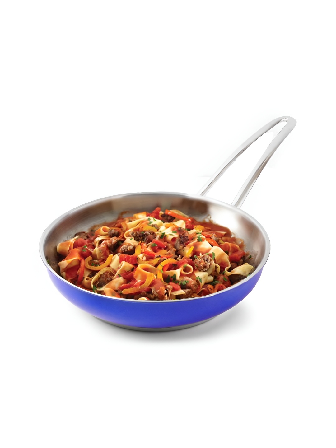

The Indus Valley Steel-Toned Stainless Steel Dishwasher Safe Frying Pan