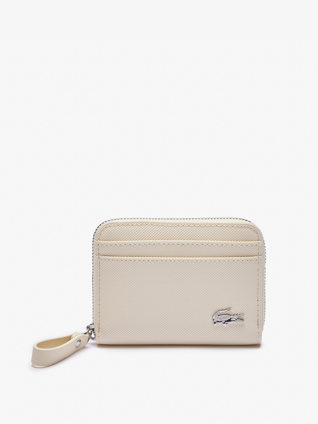 

Lacoste Women Textured Zip Around Wallet, Off white