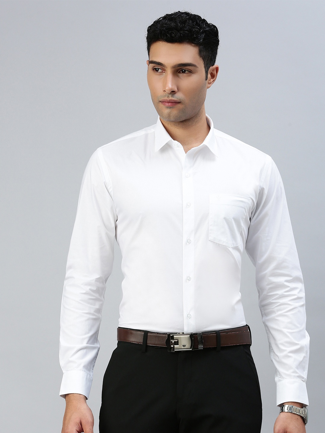 

Ramraj Slim Fit Long Sleeves Pure Cotton Formal Shirt, White