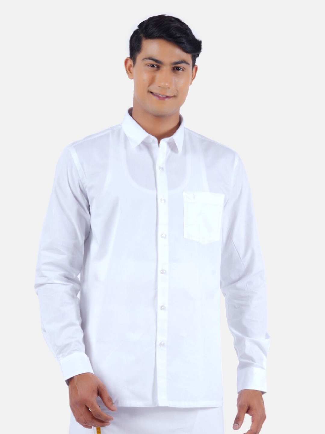 

Ramraj Men Solid Spread Collar Regular Fit Casual Shirt, White