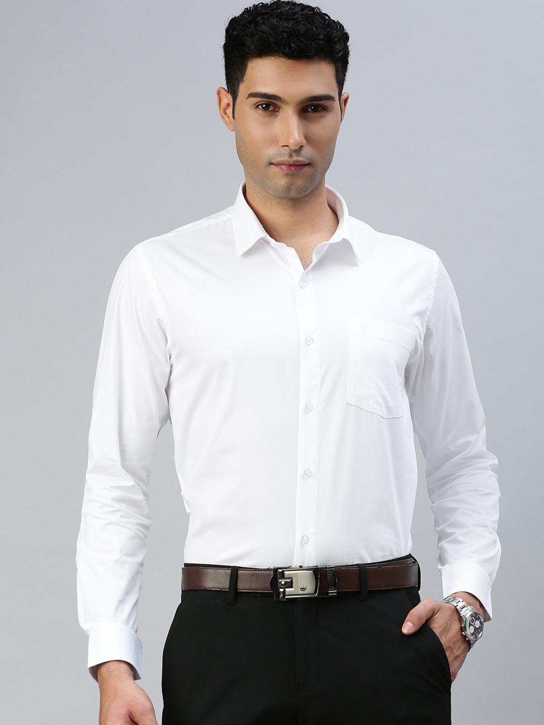 

Ramraj Short Sleeves Pure Cotton Casual Shirt, White