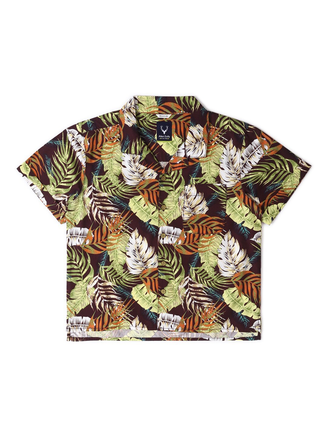 

Allen Solly Junior Boys Floral Printed Cuban Collar Casual Shirt, Brown