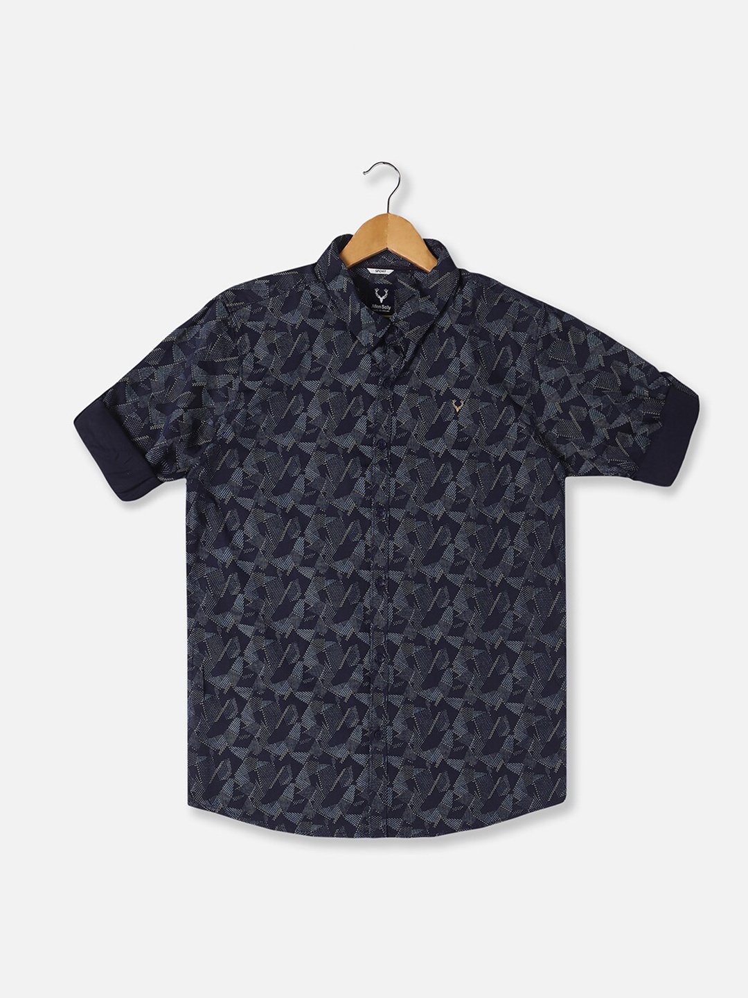

Allen Solly Junior Boys Slim Fit Floral Opaque Printed Casual Shirt, Navy blue