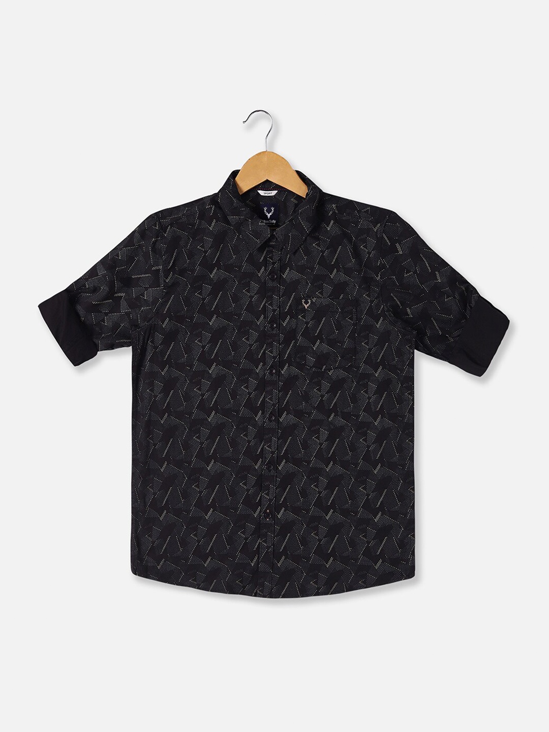 

Allen Solly Junior Boys Slim Fit Opaque Printed Casual Shirt, Black
