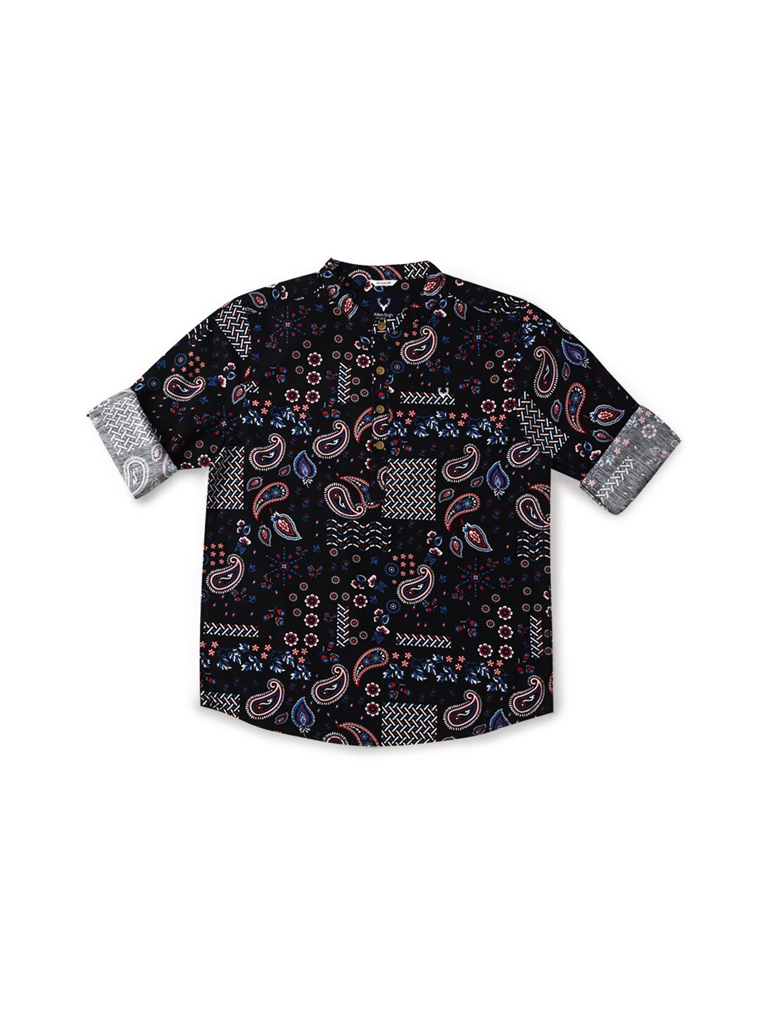 

Allen Solly Junior Boys Opaque Printed Casual Shirt, Black