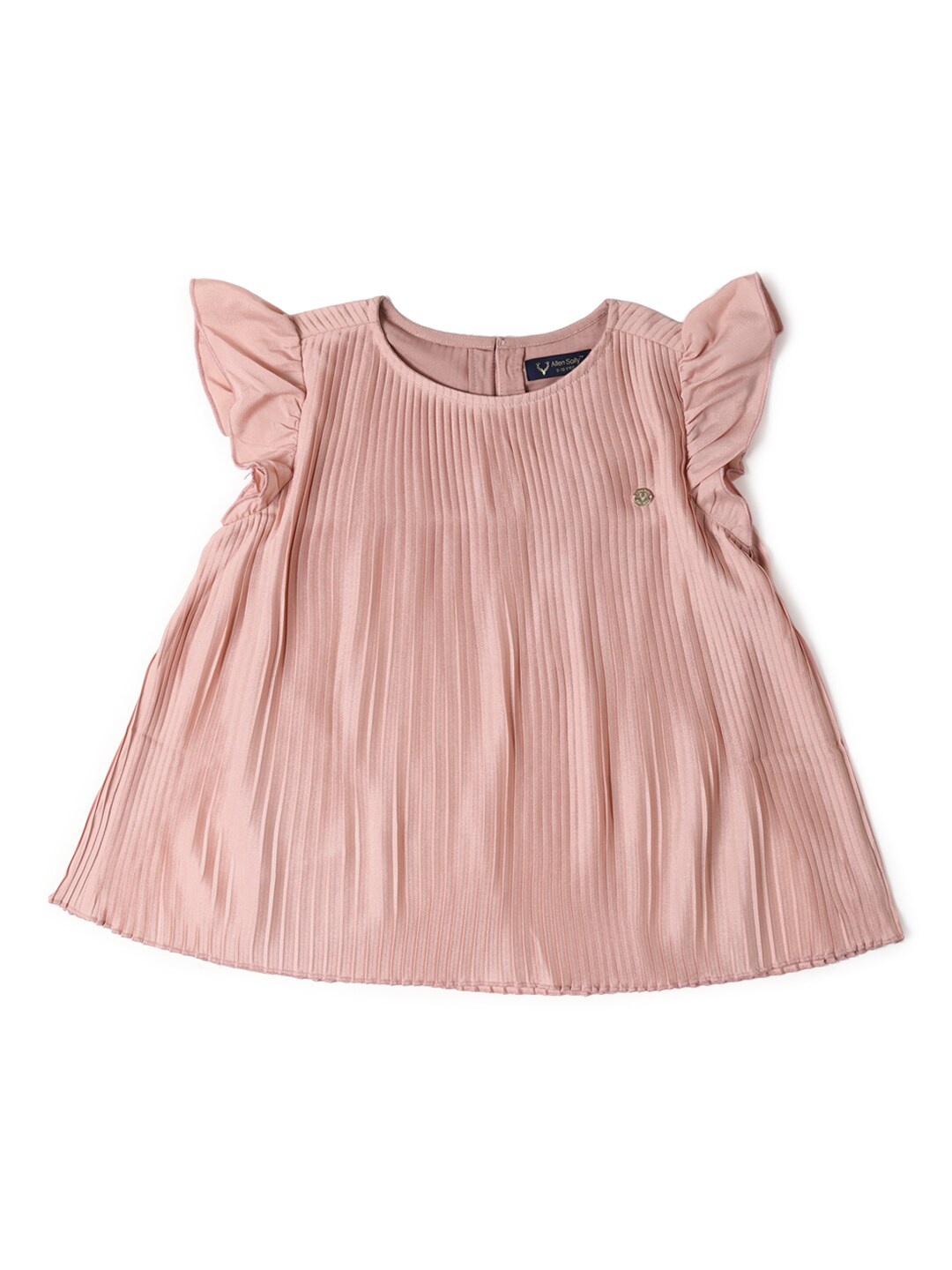 

Allen Solly Junior Girls Cap Sleeves Accordion Pleated Cotton A-Line Top, Pink