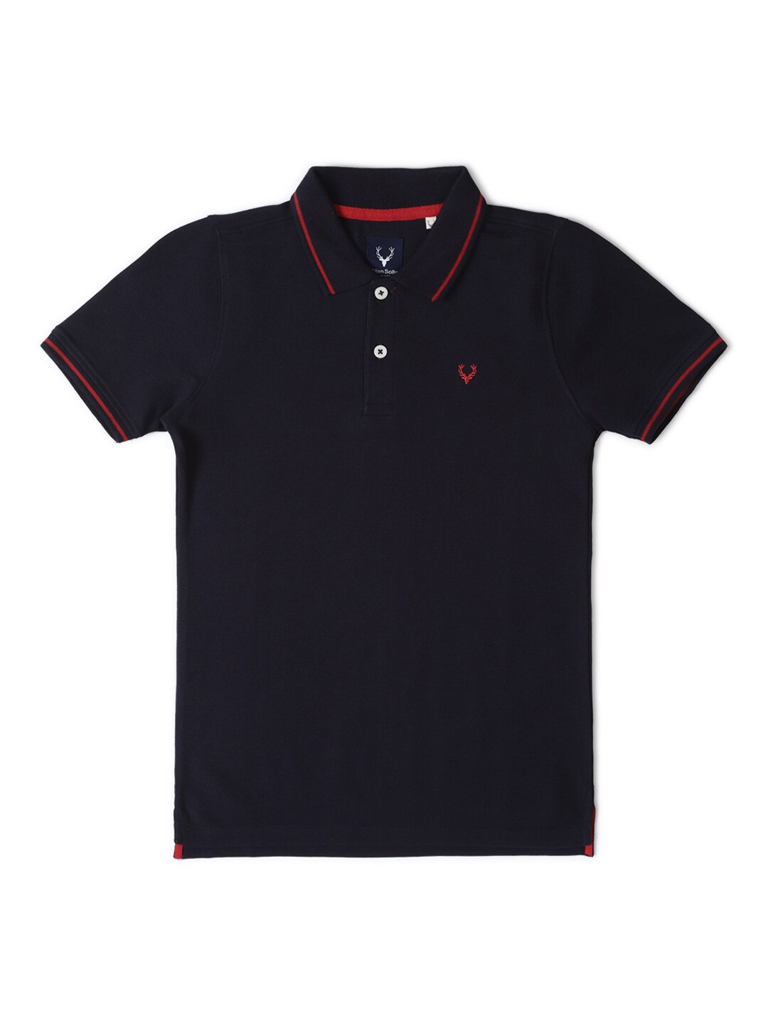 

Allen Solly Junior Boys Polo Collar Applique Cotton T-shirt, Navy blue