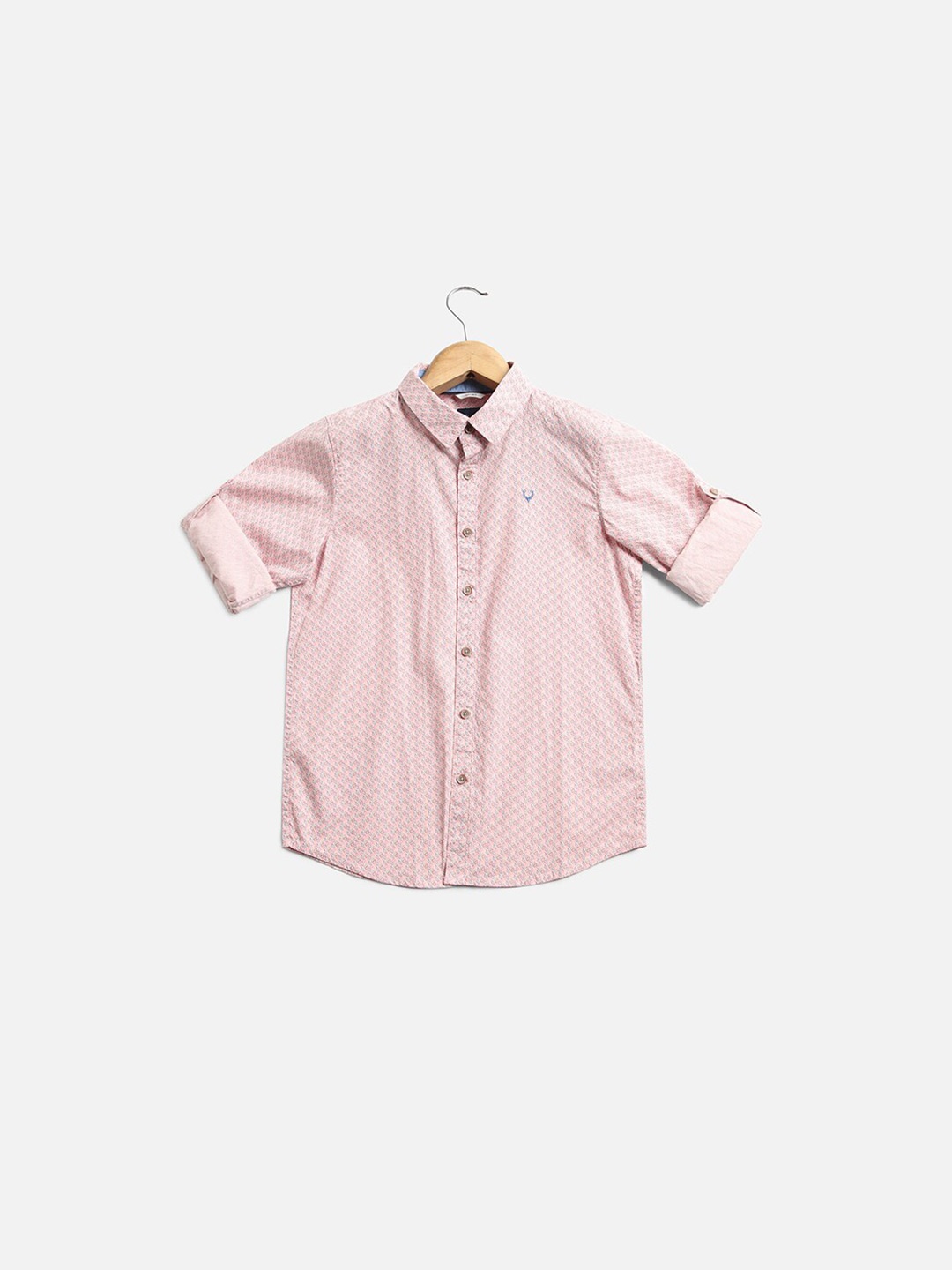 

Allen Solly Junior Boys Slim Fit Opaque Printed Casual Shirt, Pink