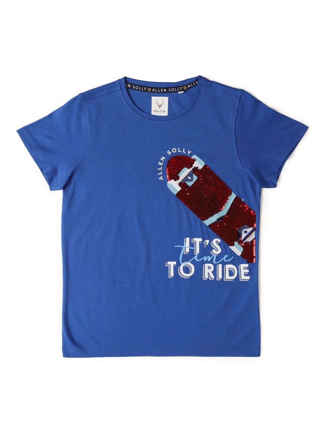 Allen Solly Junior Boys Embellished Printed T-shirt, Blue
