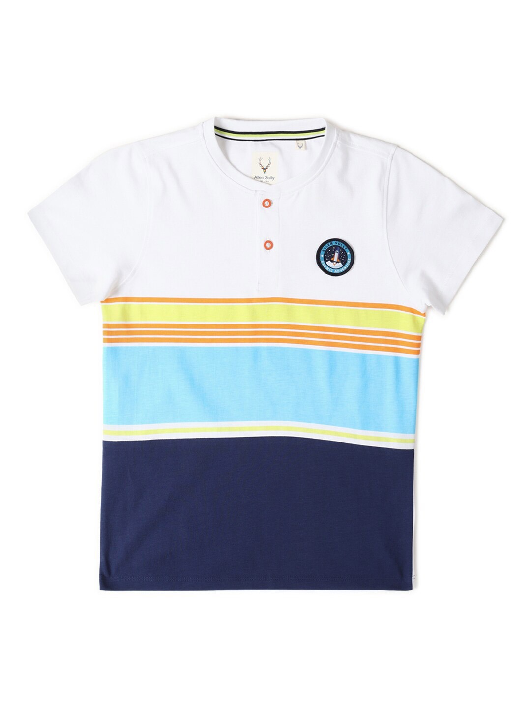 

Allen Solly Junior Boys Striped Polo Collar Short Sleeves T-shirt, White