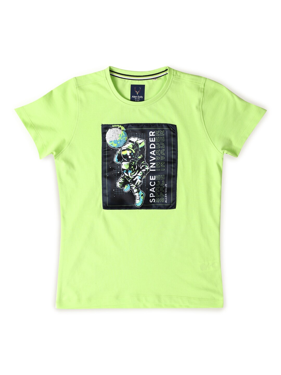 

Allen Solly Junior Boys Graphic Printed Round Neck Short Sleeves T-shirt, Green