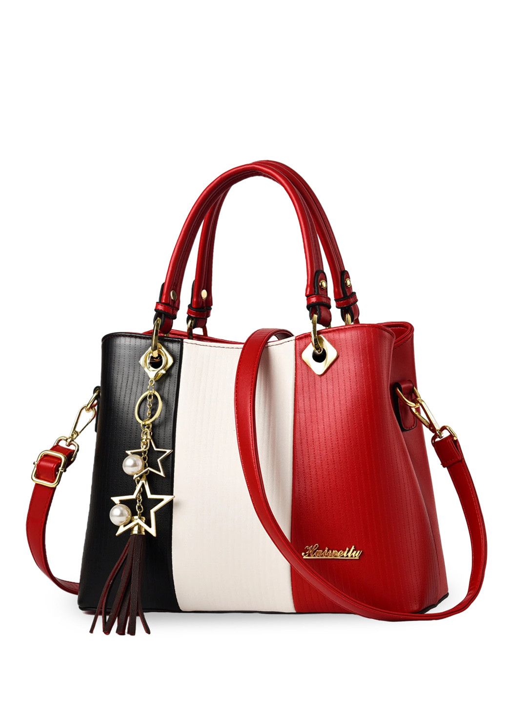 

SYGA Colourblocked Handheld Bag, Red