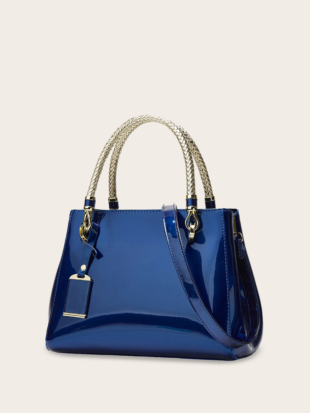 

SYGA PU Structured Handheld Bag, Navy blue