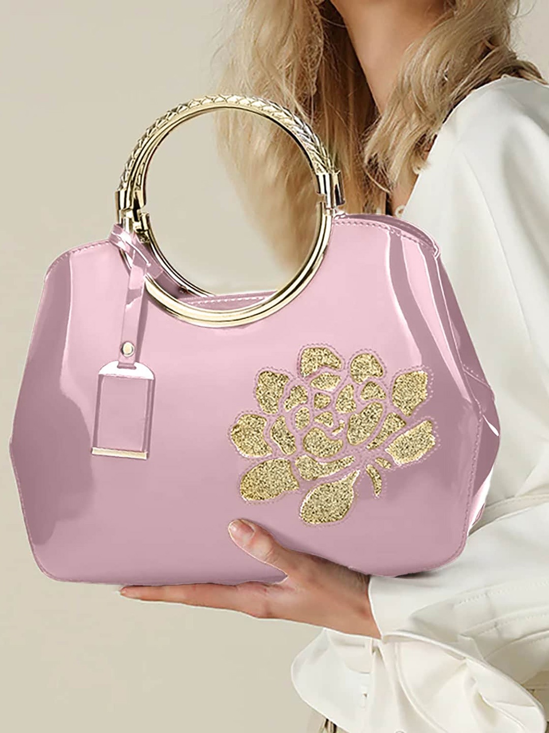 

SYGA PU Oversized Shopper Handheld Bag, Pink