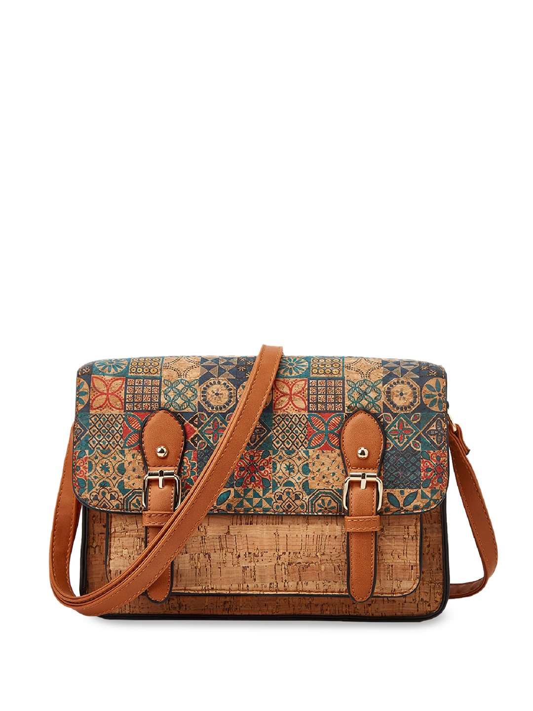 

SYGA Printed Structured Sling Bag, Khaki