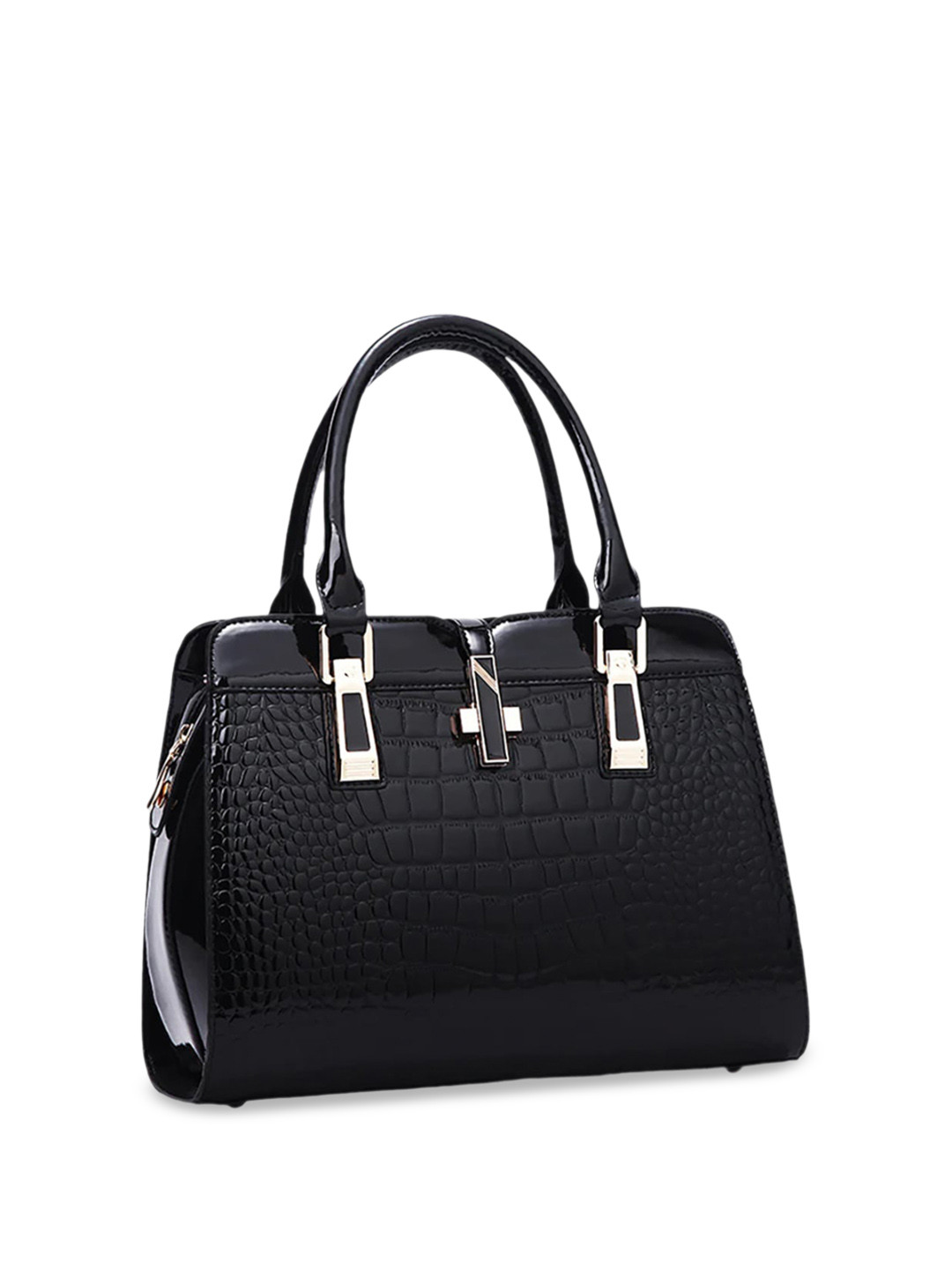 

SYGA Textured Structured Handheld Bag, Black