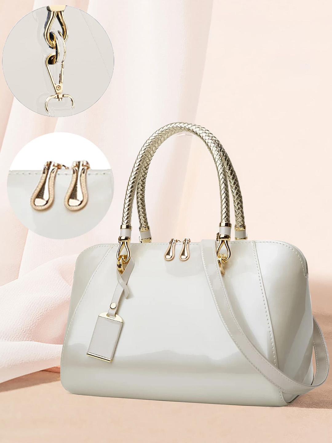 

SYGA Structured Handheld Bag, Beige
