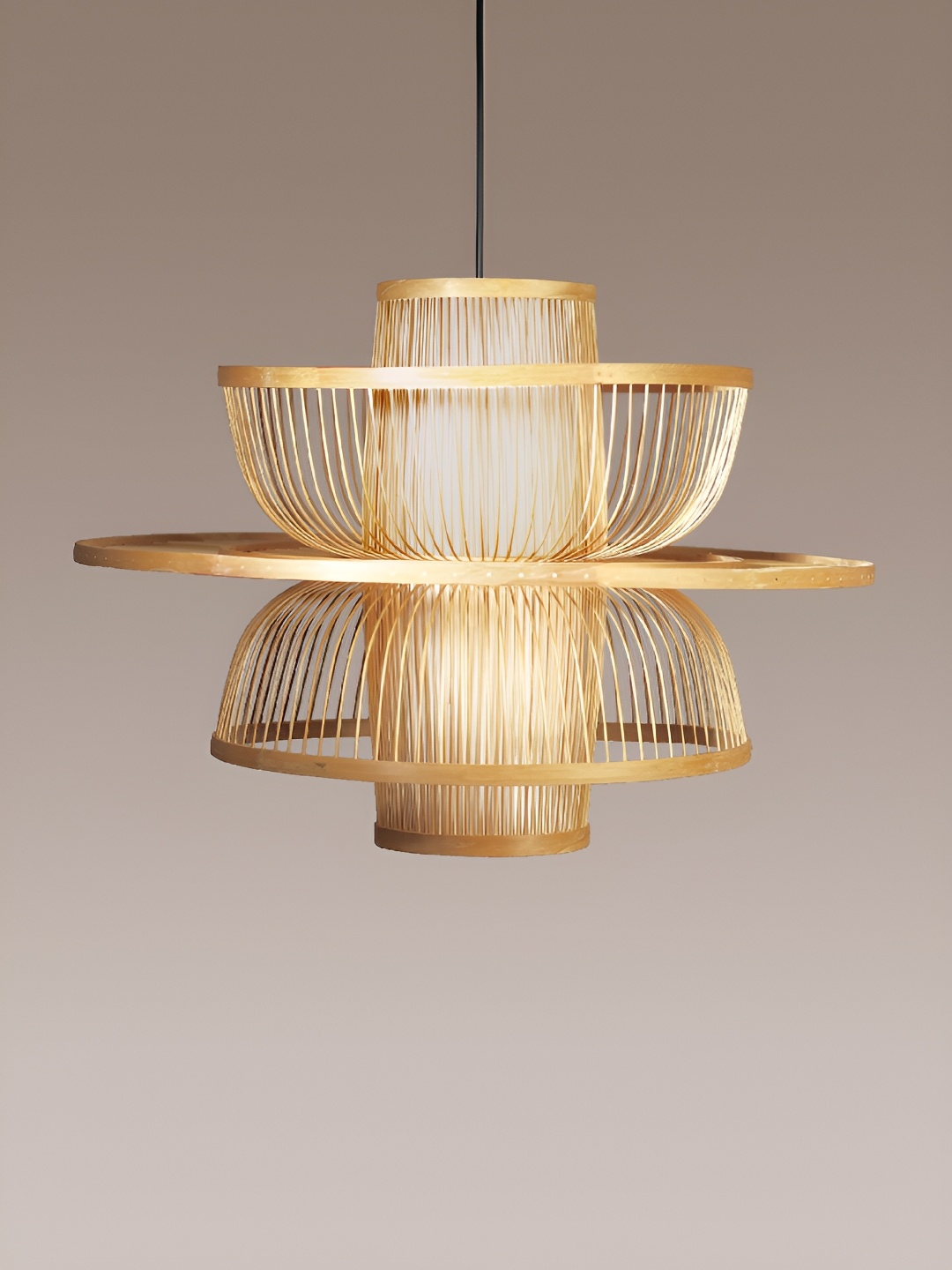 

HABERE INDIA Beige Textured Ceiling Lamp