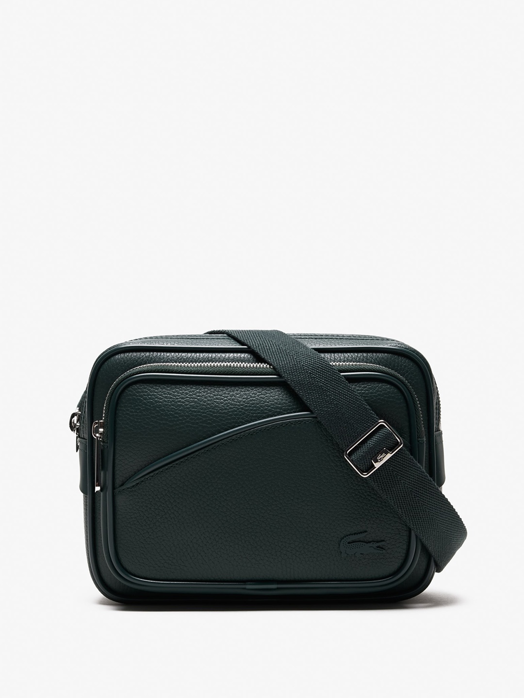 

Lacoste Men Textured Water Resistance Structured Sling Bag, Green