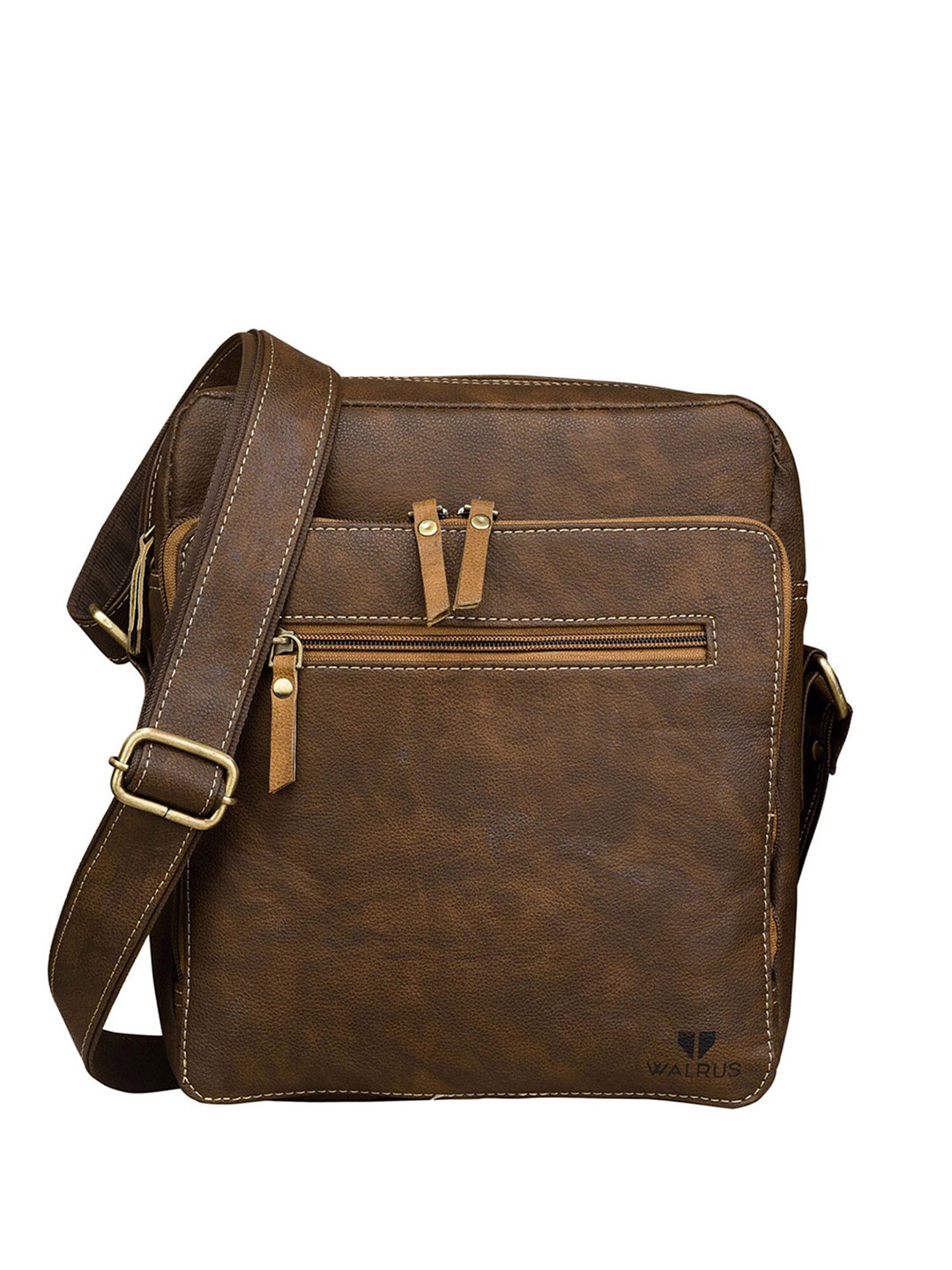 

Walrus Unisex Textured Messenger Bag, Brown