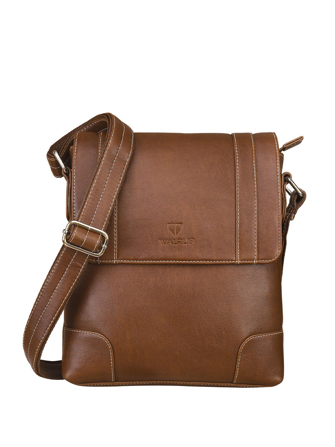 

Walrus Unisex Textured Messenger Bag, Brown