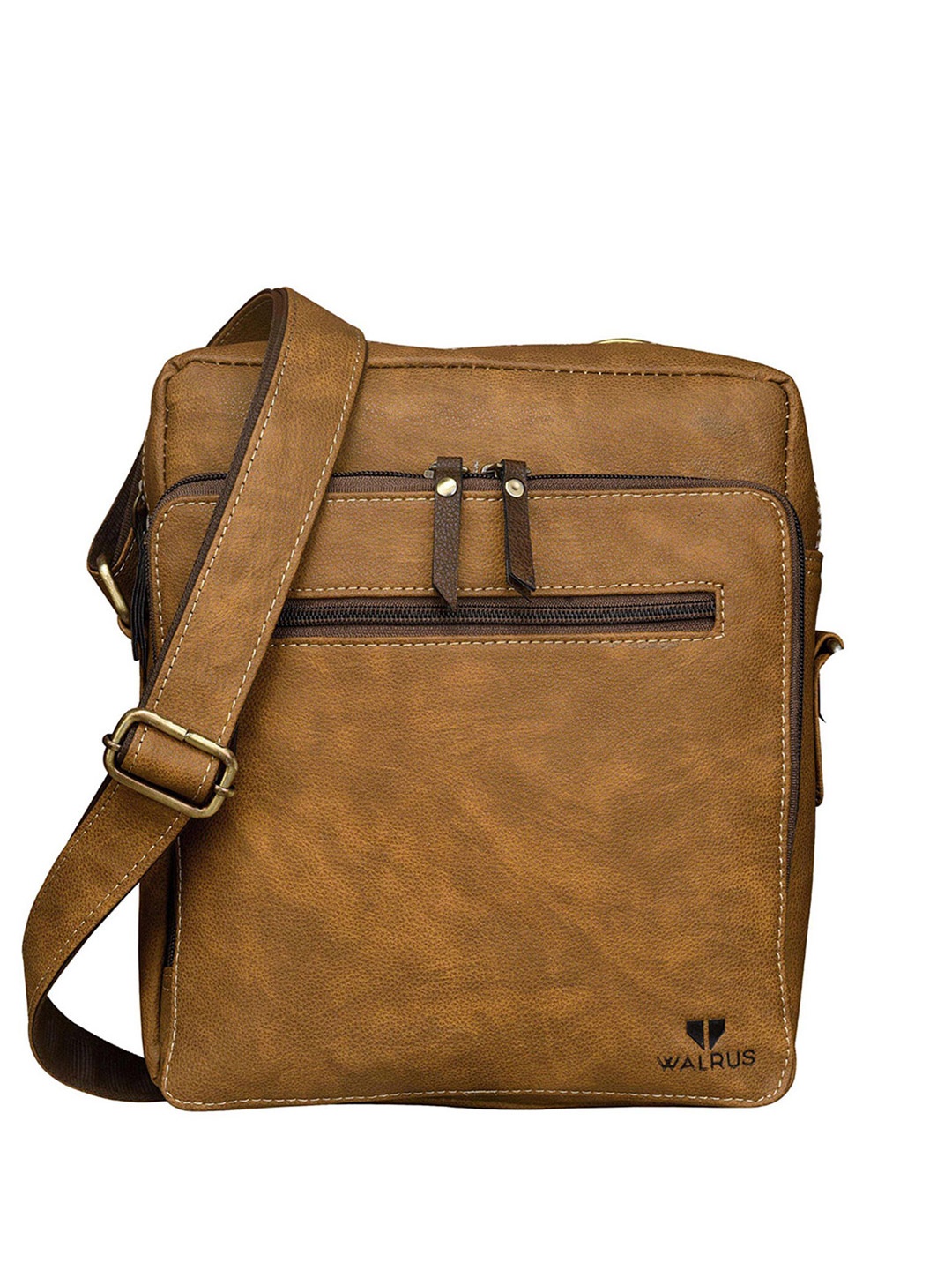 

Walrus Unisex Textured Messenger Bag, Tan