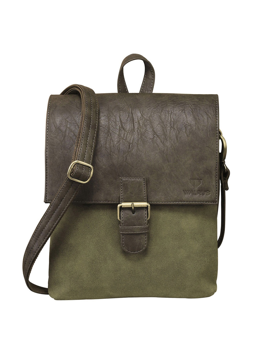 

Walrus Unisex Textured Messenger Bag, Green