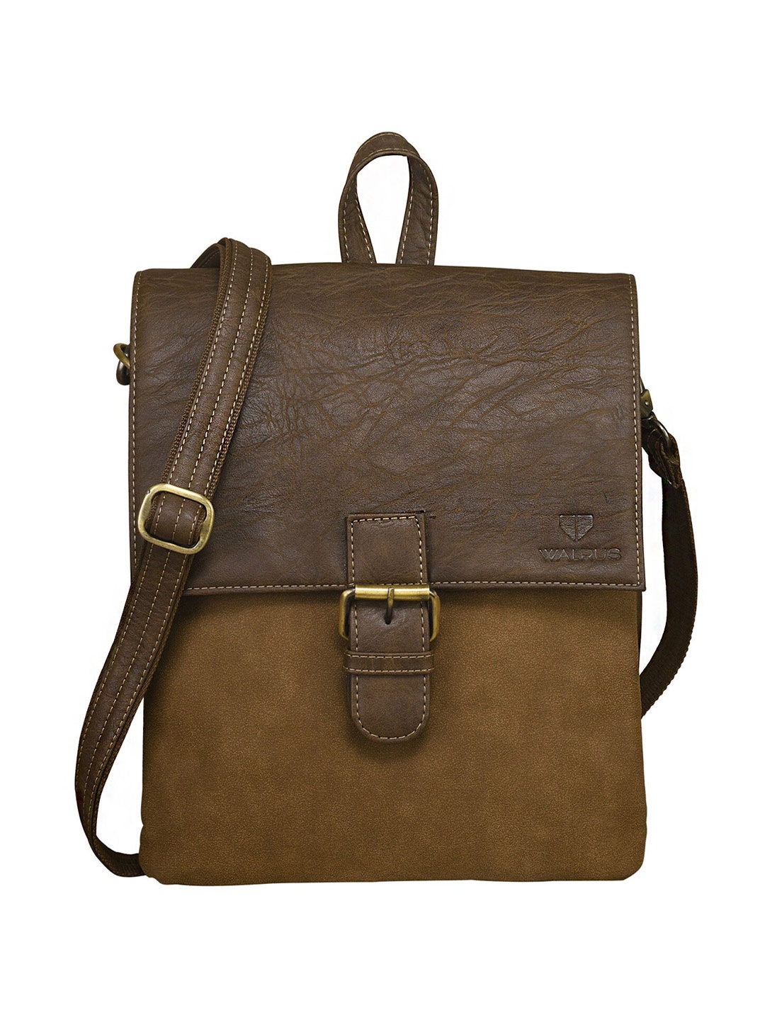 

Walrus Unisex Textured Messenger Bag, Brown