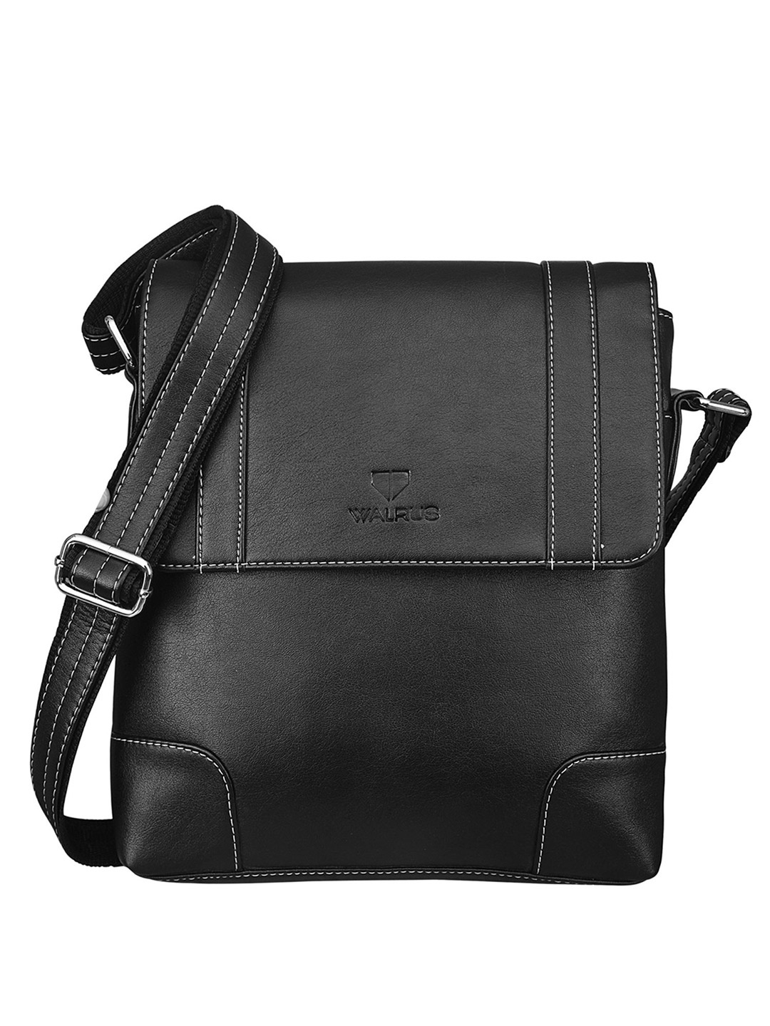 

Walrus Unisex Textured Messenger Bag, Black