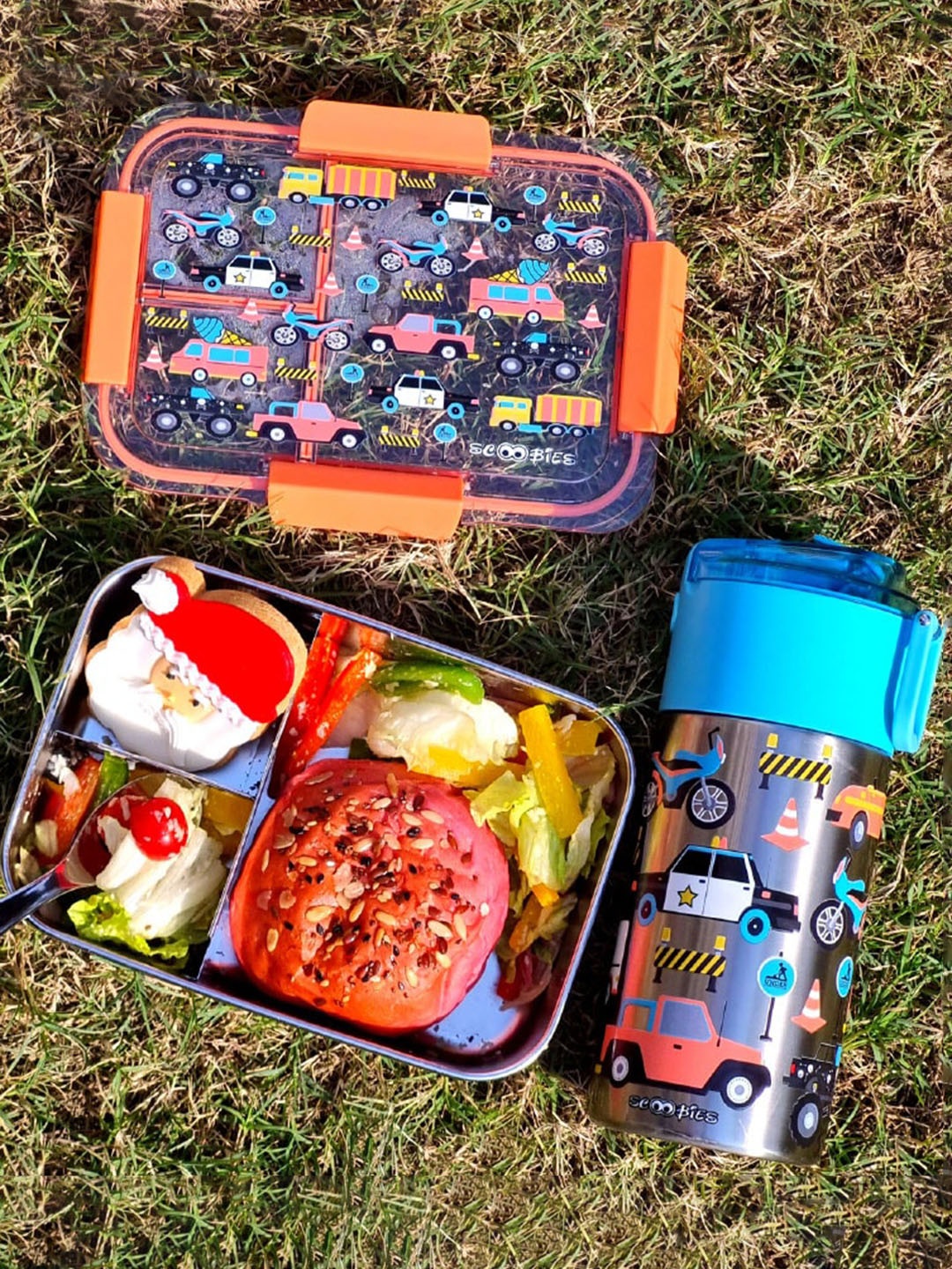 

SCOOBIES Printed Stainless Steel Lunch Box, Orange