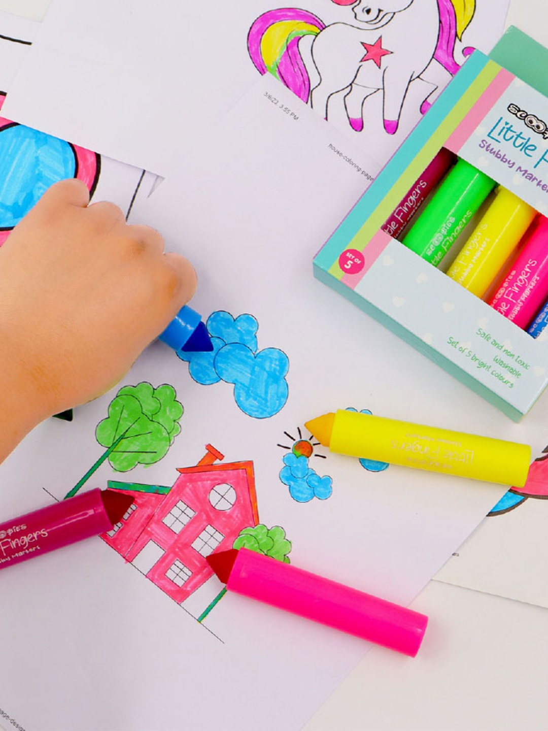 

SCOOBIES 5 Pcs Stubby Markers, Multi