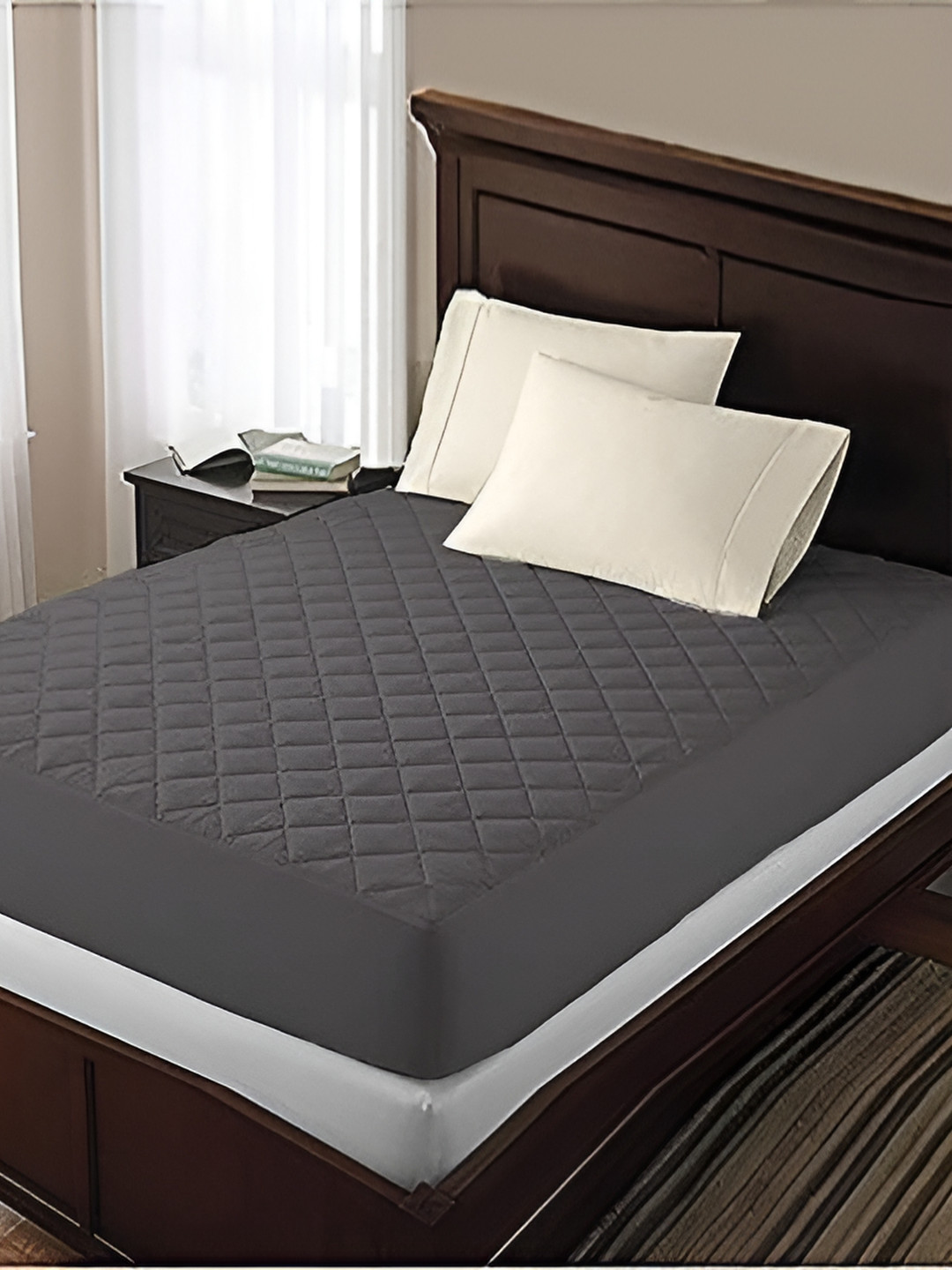 

RF RELAXFEEL Grey Cotton Water Resistant Mattress Protector