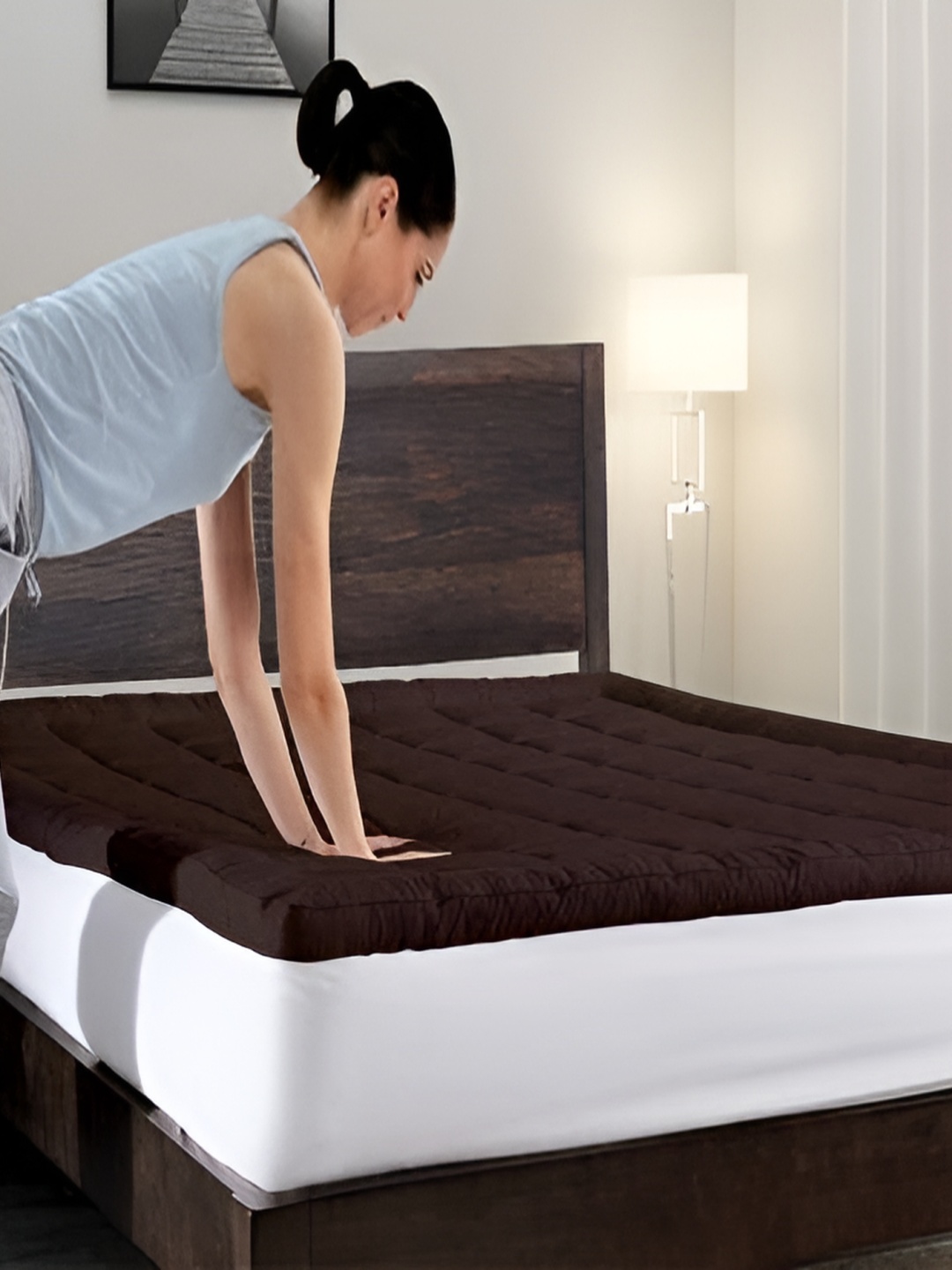 

RF RELAXFEEL Brown Cotton Water Resistant Single Size Mattress Protector