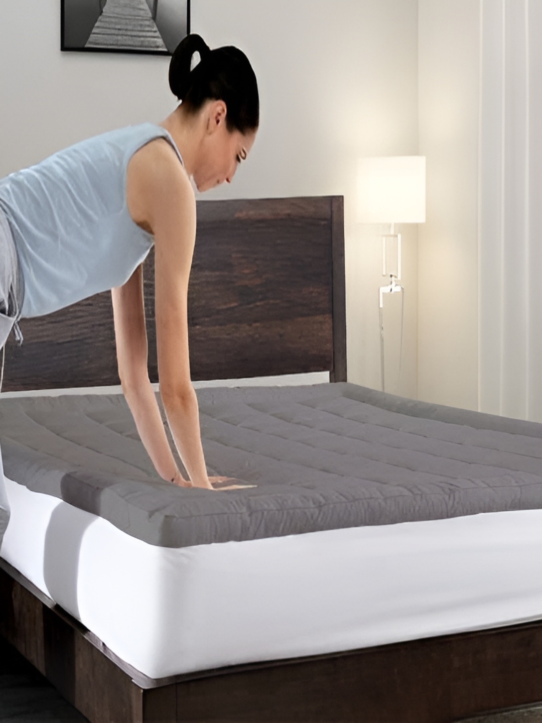 

RF RELAXFEEL Grey Cotton Water Resistant Slip-On Mattress Protector