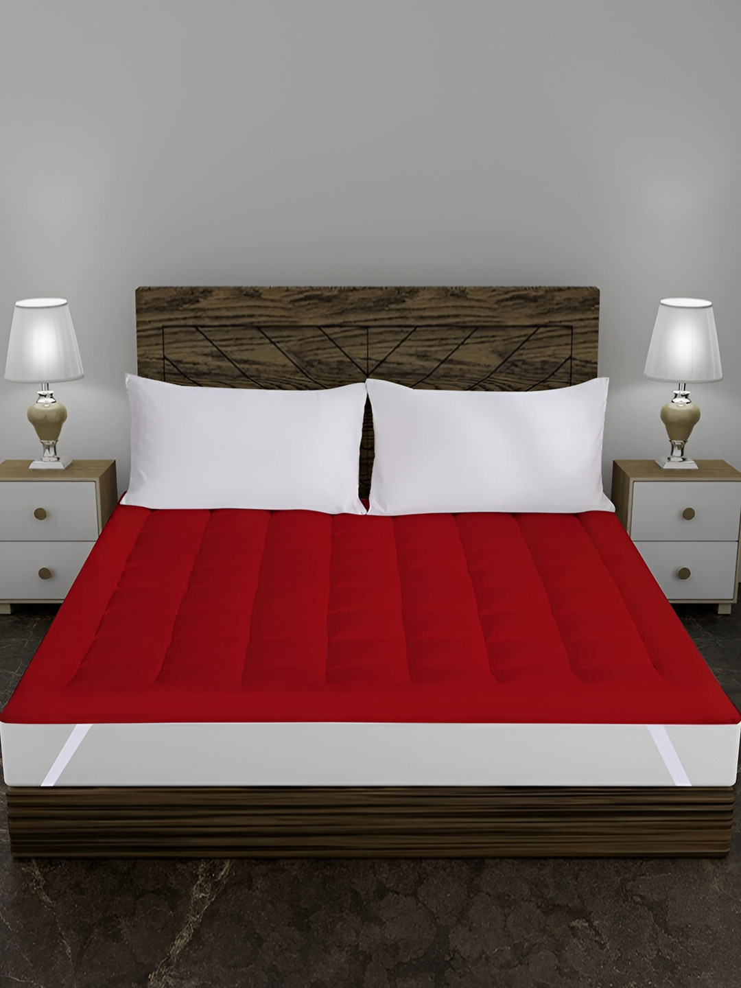 

RF RELAXFEEL Maroon Cotton Water Resistant King Mattress Protector