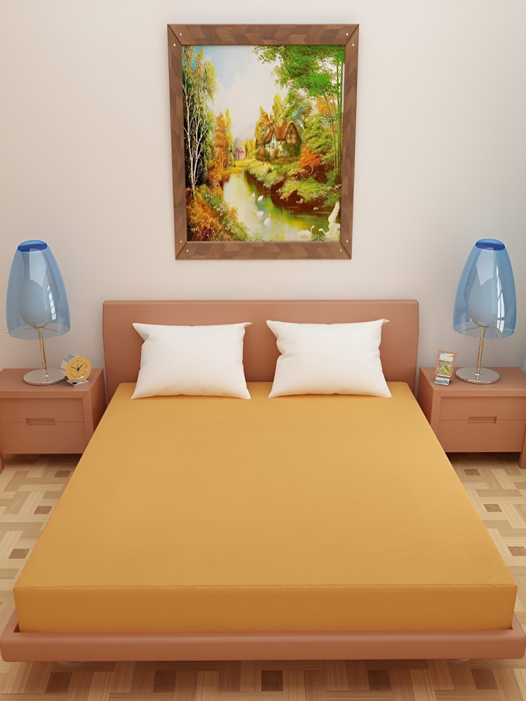 

RF RELAXFEEL Gold-Toned Terry Water Resistant Queen Fitted Mattress Protector