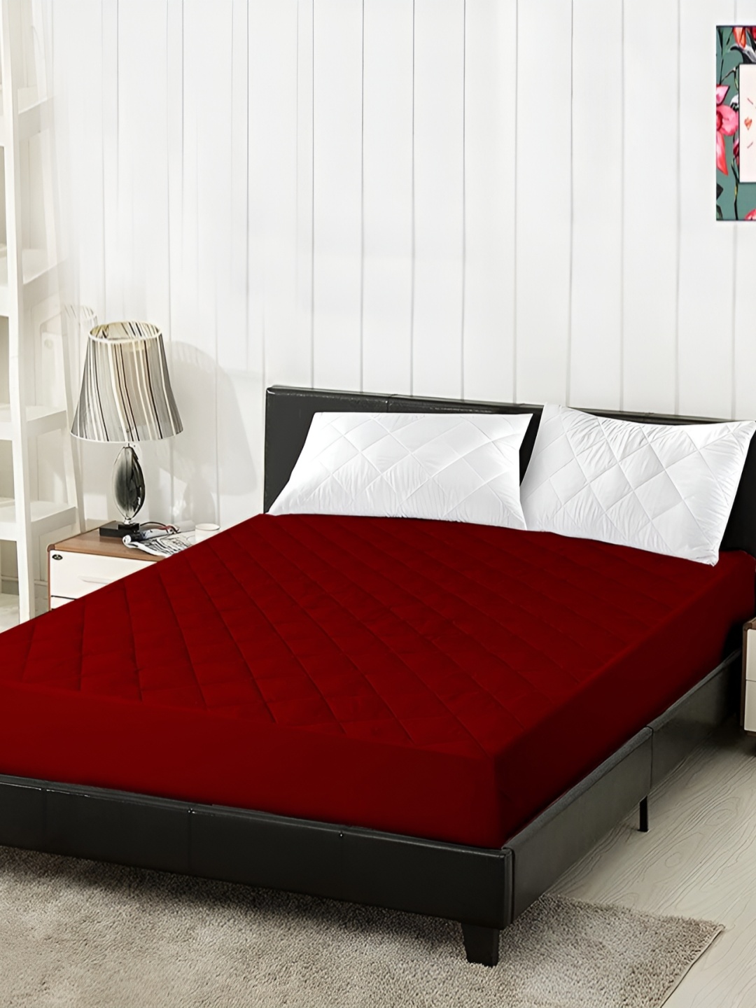 

RF RELAXFEEL Maroon Fitted Water Resistant Mattress Protector