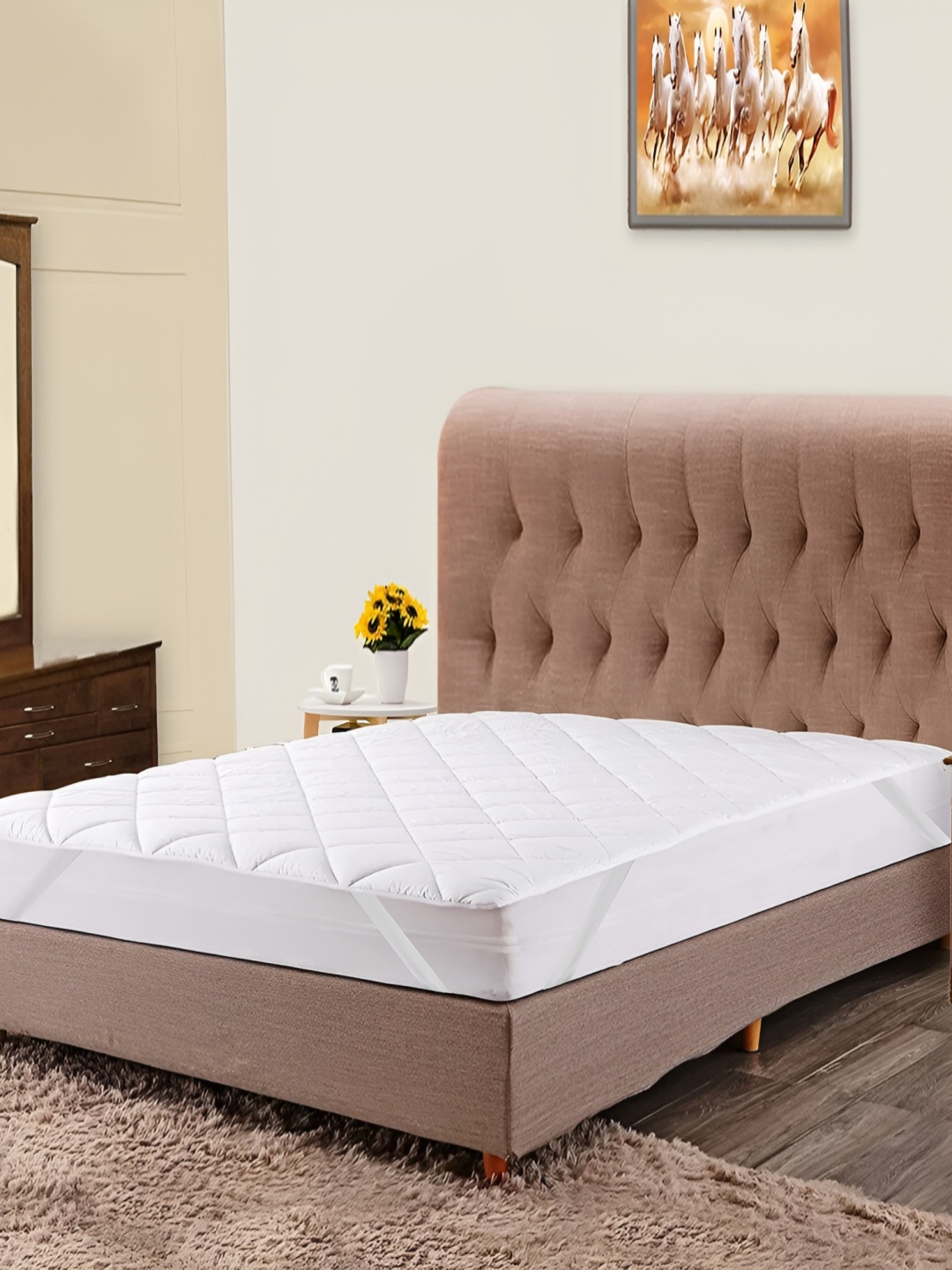 

RF RELAXFEEL White Cotton Water Resistant Queen Mattress Protector