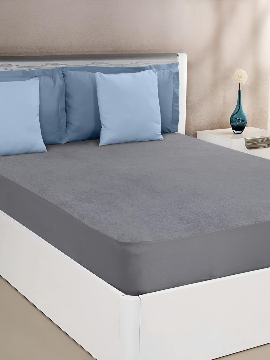 

RF RELAXFEEL Grey Fitted Single Size Waterproof Mattress Protector