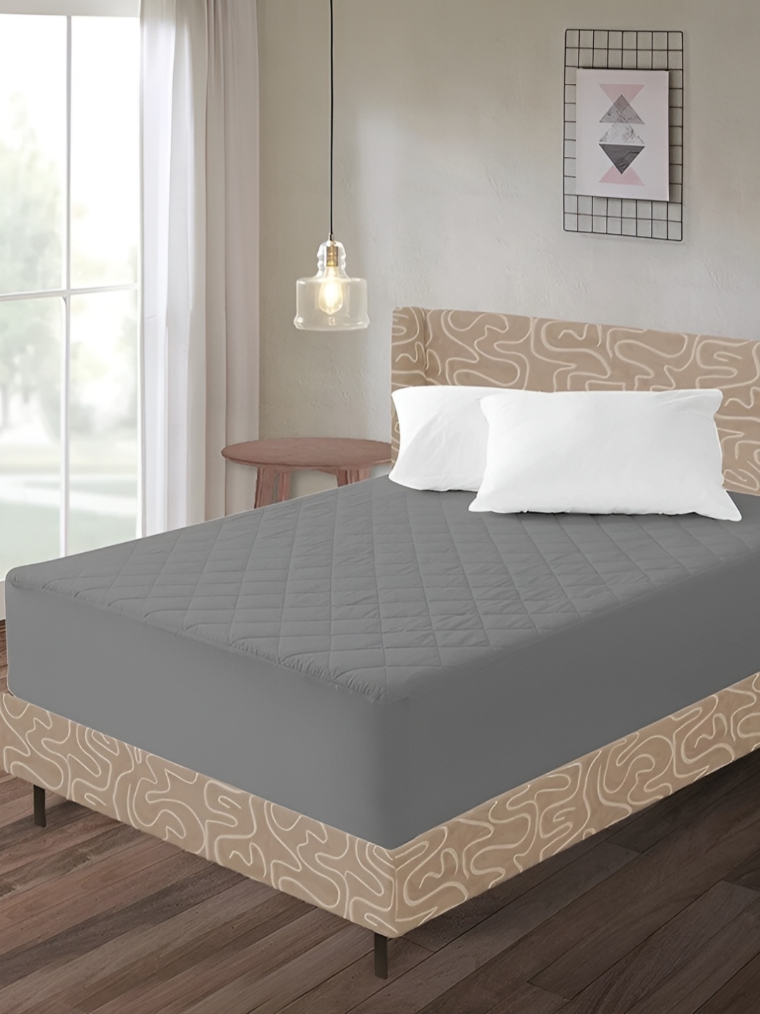 

RF RELAXFEEL Grey Polyester Water Resistant Fitted Mattress Protector