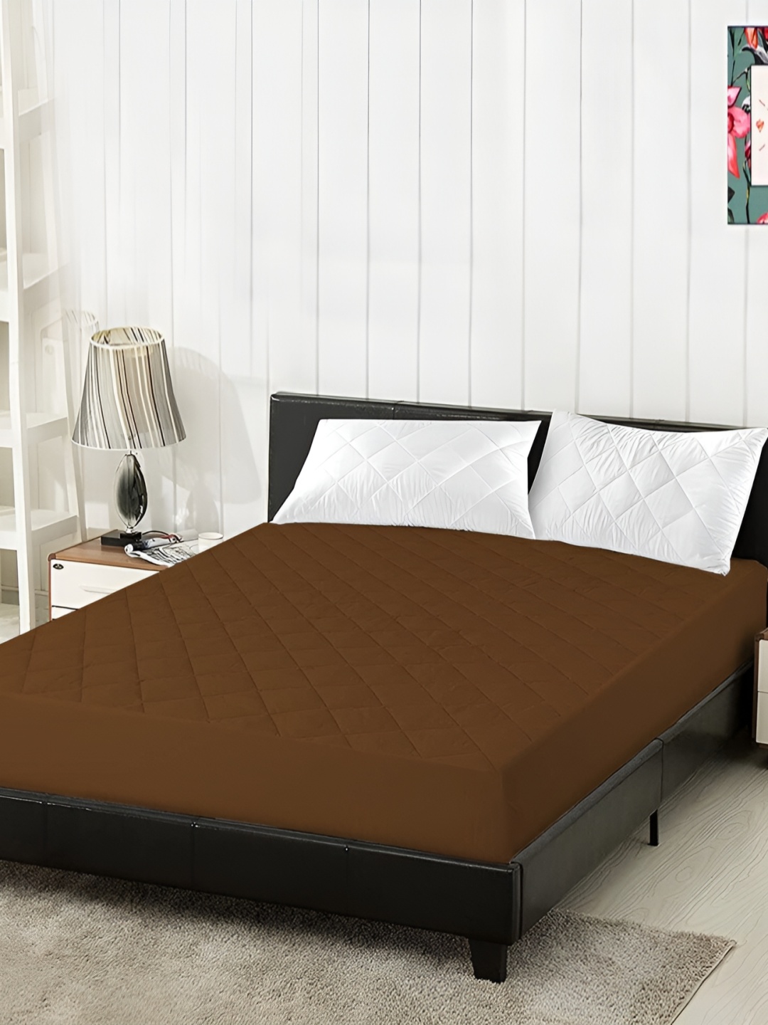 

RF RELAXFEEL Brown Fitted King Size Water Resistant Mattress Protector