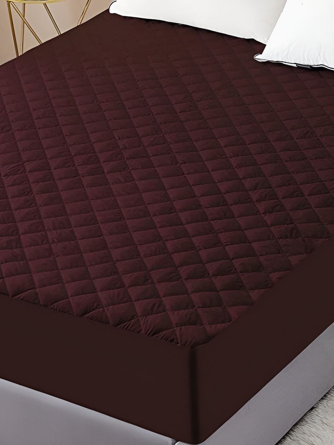 

RF RELAXFEEL Brown Fitted Queen Size Waterproof Mattress Cover