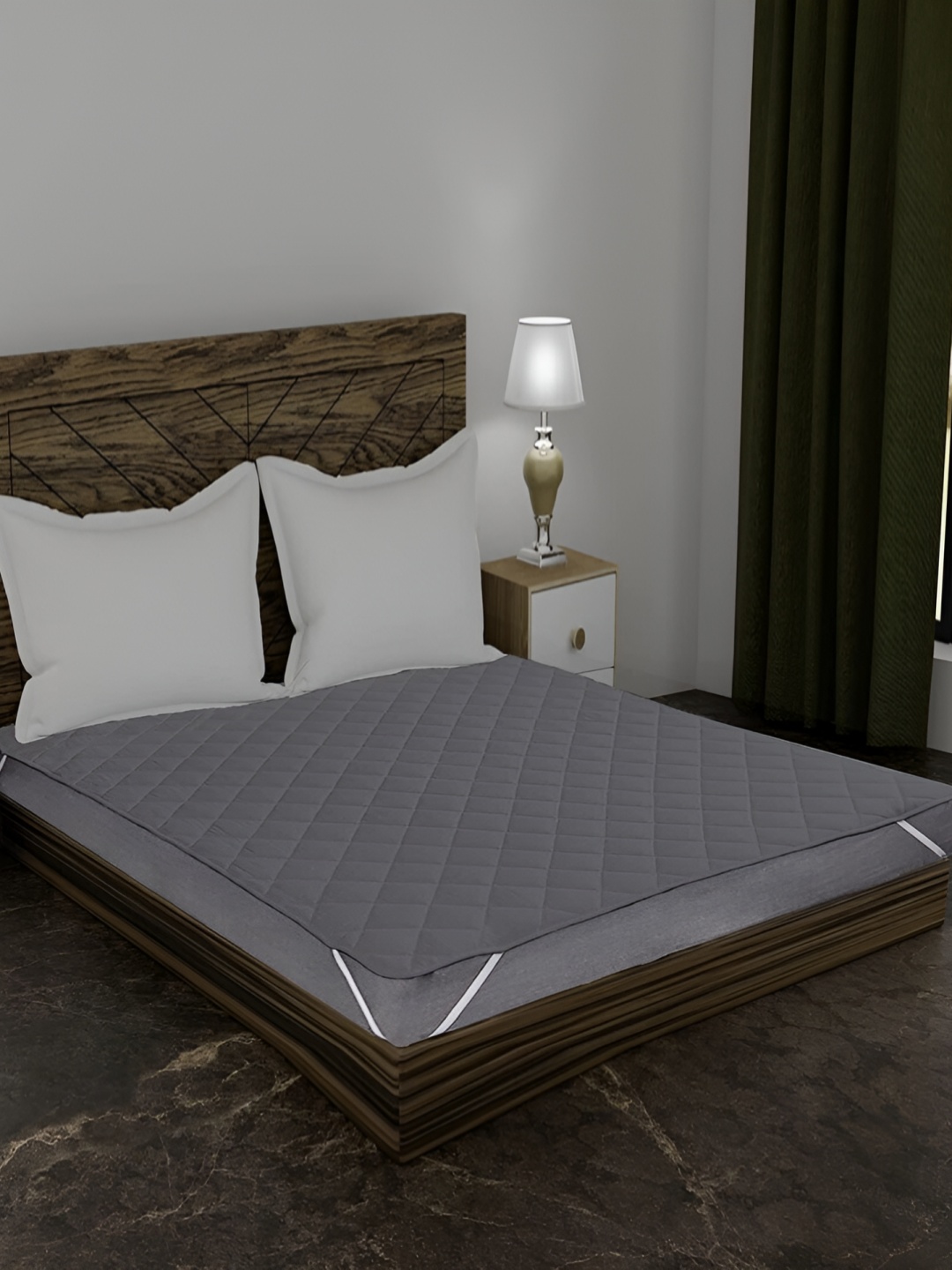 

RF RELAXFEEL Grey Polyester Water Resistant Single Mattress Protector