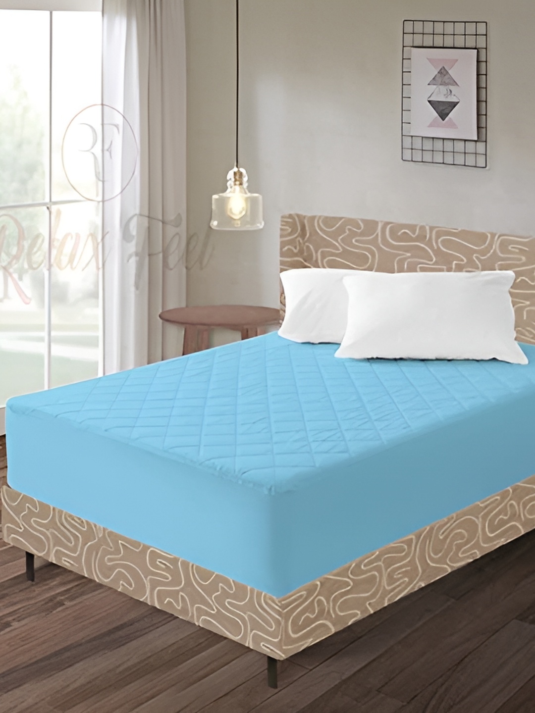 

RF RELAXFEEL Blue Fitted Single Water Resistant Mattress Protector