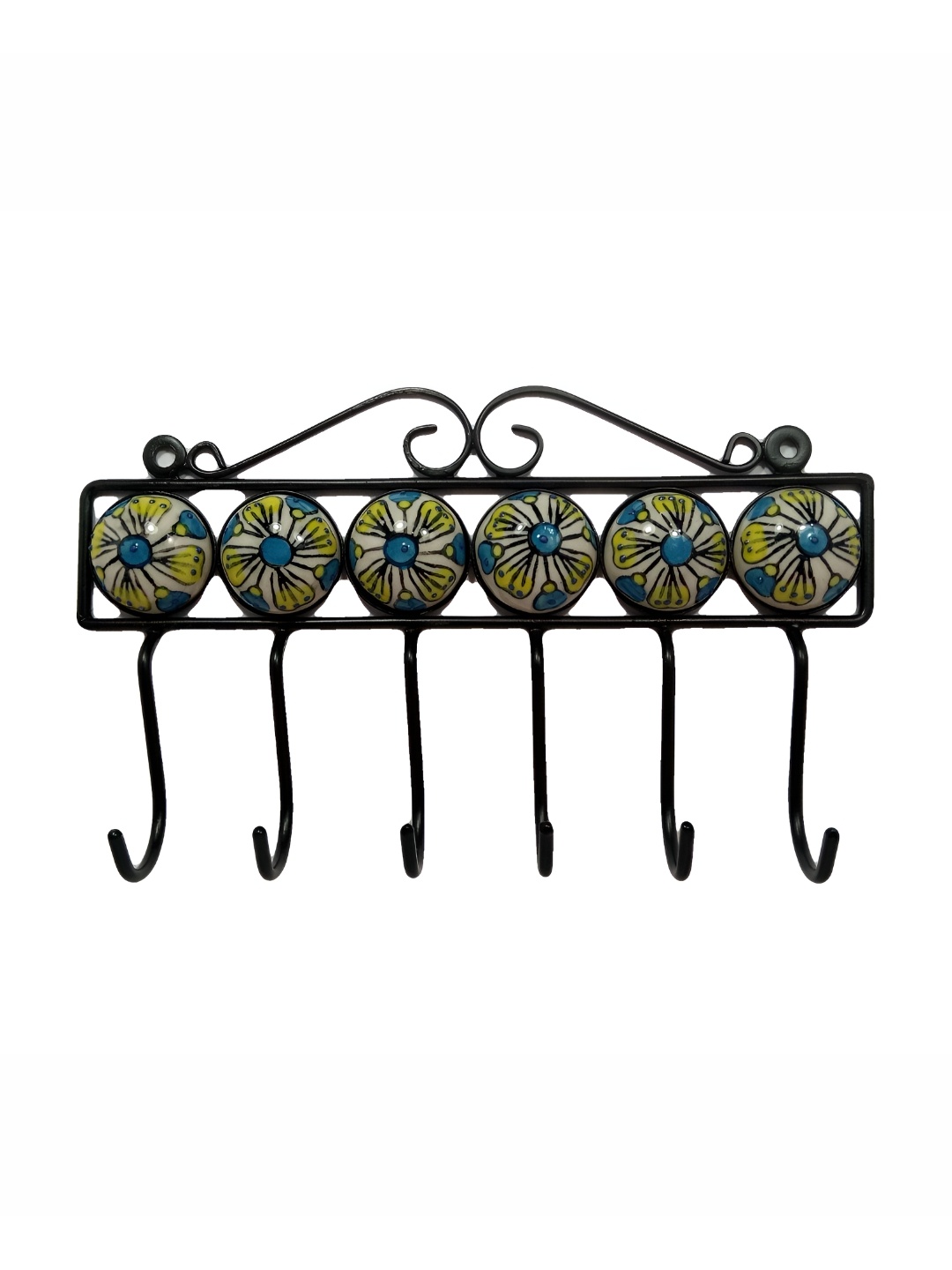 

INDIA MEETS INDIA Black & Blue Printed Wrought Iron Hook